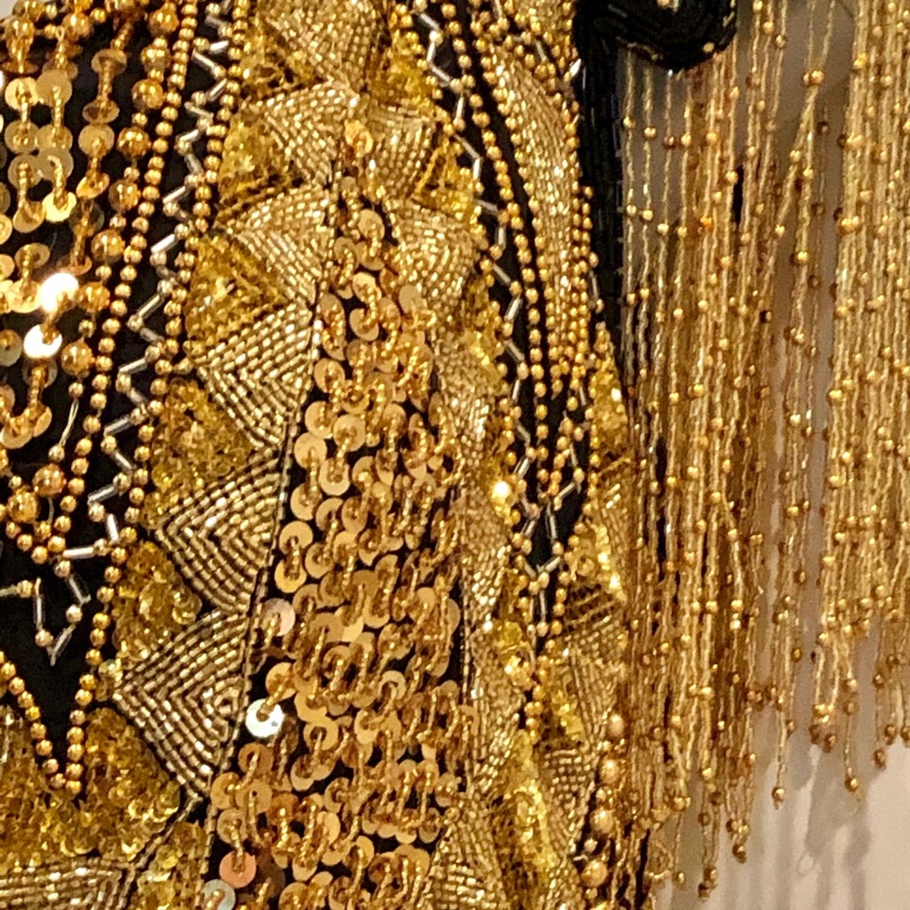 Black and Gold Beaded Prom/Ball Maxi Dress - Picture 5 of 8